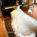 high quality lovely lace flower girl dress for wedding trailing white wedding gown